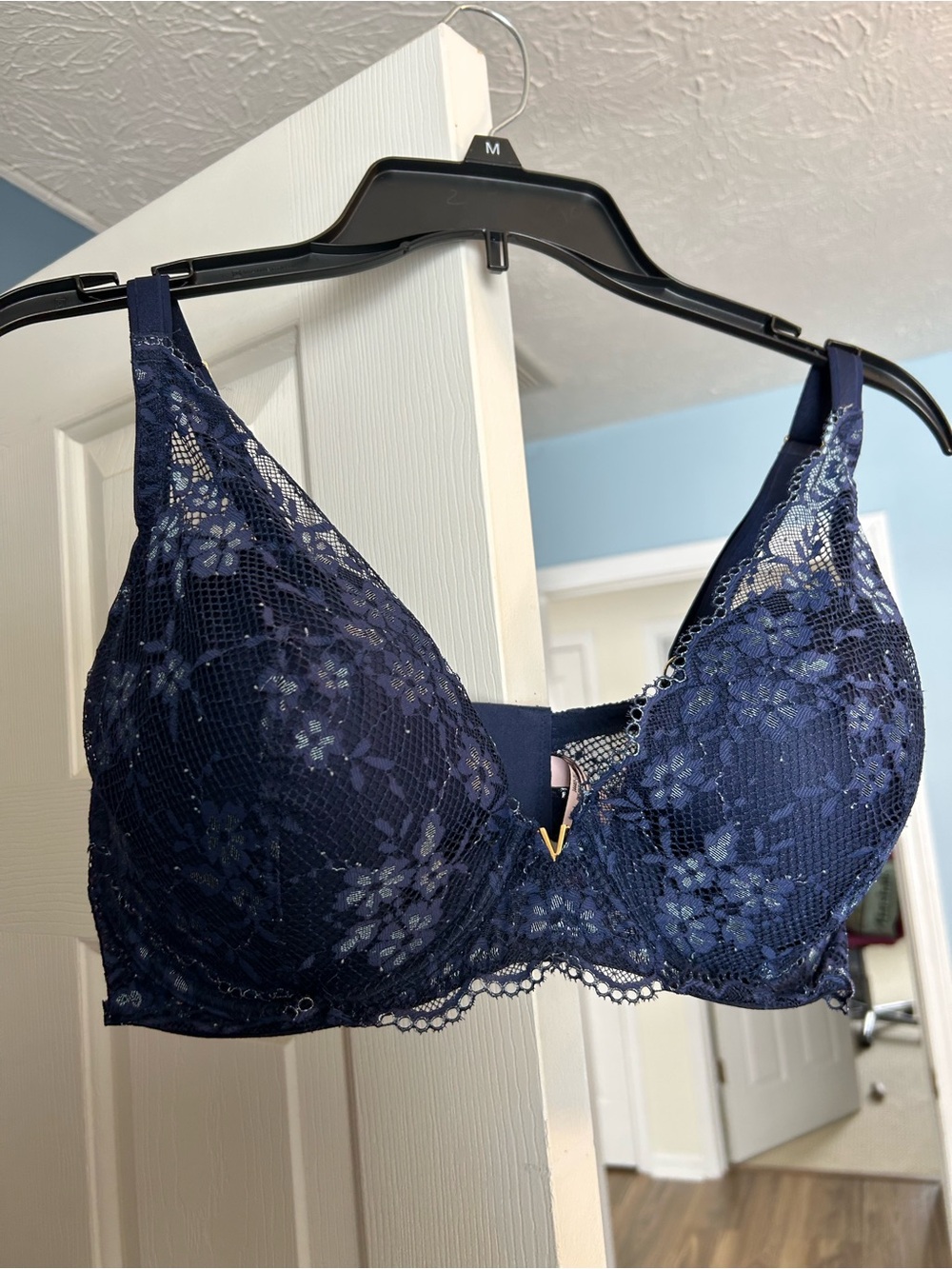 Lace Plunge Bra - Navy
